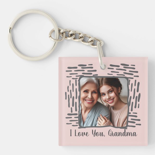 Porte-clés Télécharger un cadeau photo personnalisé pour gran (Devant)