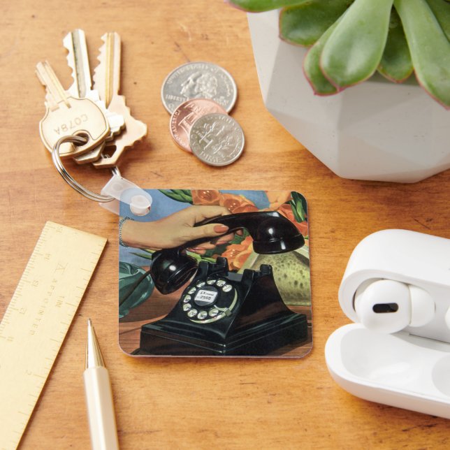 Porte-clés Téléphone rétro avec cadran Rotary, affaires Vinta (Bureau)