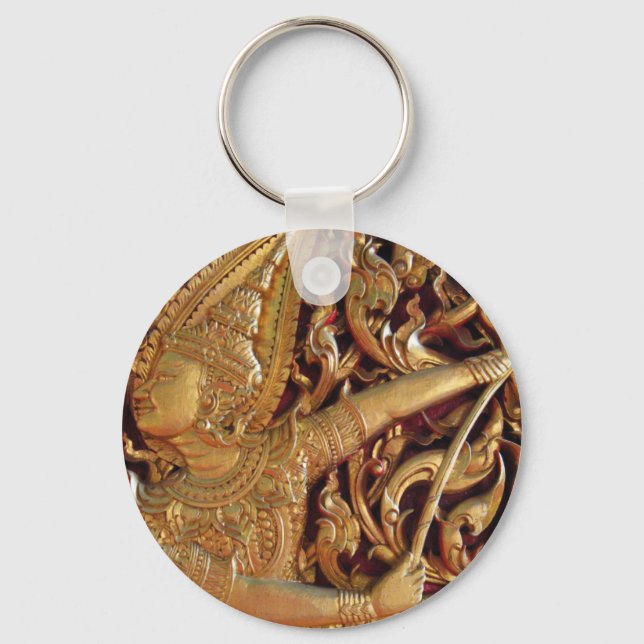 Porte-clés Temple bouddhiste thaïlandais Détail (Recto)