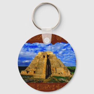 Porte-clés Temple du Magicien Mayan cadeau article