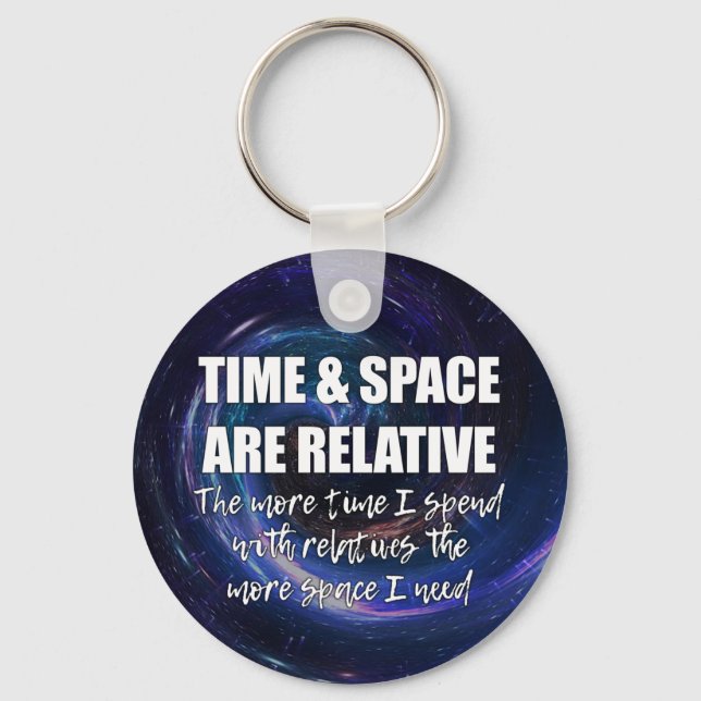 Porte-clés TEMPS ET ESPACE Famille Drôle Science Citation (Recto)