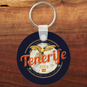 Porte-clés Tenerife et Parrot Canaries Espagne Vintage