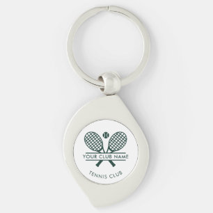 Porte-clés Tennis Country Club Nom Raquettes Motif Vert