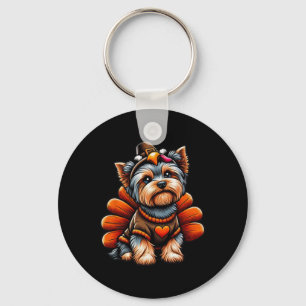 Porte-clés Tenue de dinde Yorkie Mignonne Chienne Yorkshire T