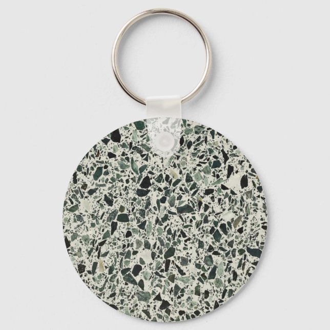 Porte-clés Terrazzo Vert Moderne (Recto)