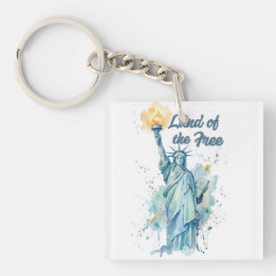 Porte-clés "Terre de la Liberté - Statue de la Liberté à l'aq