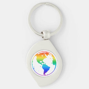 Porte-clés Terre de la planète de couleur arc-en-ciel
