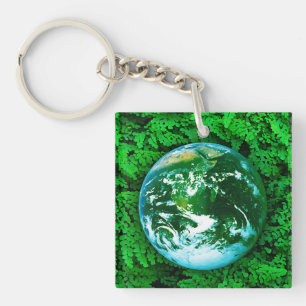 Porte-clés Terre verte - conscience écologique
