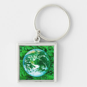 Porte-clés Terre verte - conscience écologique