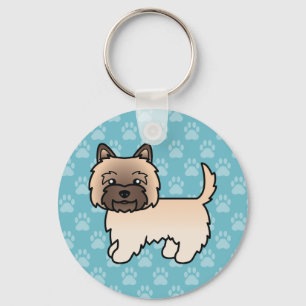Porte-clés Terrier Cairn Wheaten Dessin Animé Chien Sur Fond