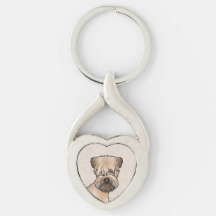 Porte-clés Terrier Wheaten à poil doux Chien de dessin animé 