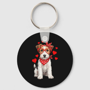 Porte-clés Tervueren Fox Terrier à poil dur Saint-Valentin Il