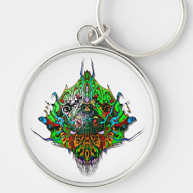 Porte-clés Tête Alien - vert (Devant)