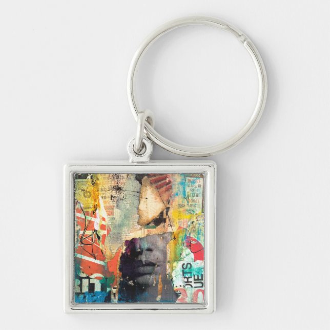 Porte-clés Tête de collage (Devant)