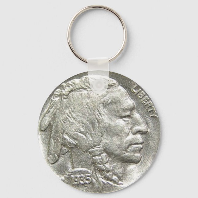 PORTE-CLÉS TÊTE INDIENNE NICKEL (Recto)