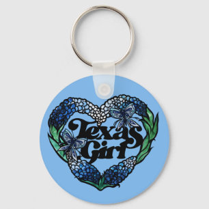 Porte-clés Texas Girl Texas Bluebonnets fleur sauvage texan