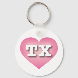 Porte-clés Texas Pink Fade Heart - J'aime TX