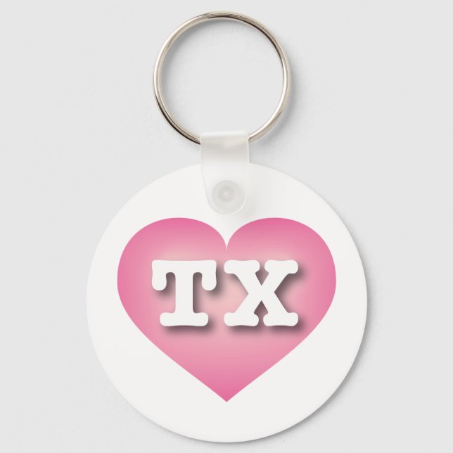 Porte-clés Texas Pink Fade Heart - J'aime TX (Recto)