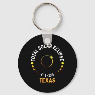 Porte-clés Texas Solar Eclipse 2024 Partie Total États-Unis C