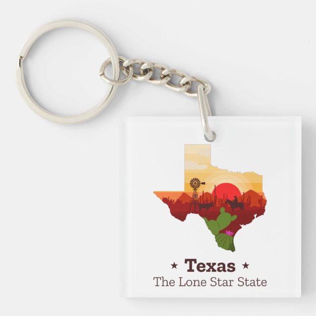 Porte-clés Texas The Lone Star State (Devant)