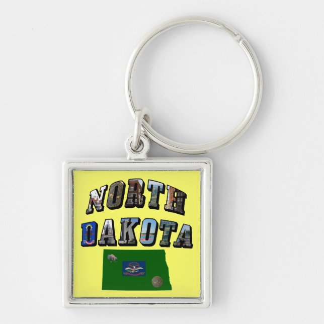 Porte-clés Texte de l'image du Dakota du Nord (Devant)