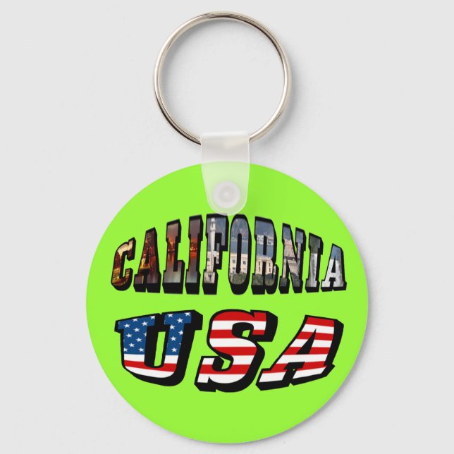 Porte-clés Texte du drapeau de la Californie (Recto)