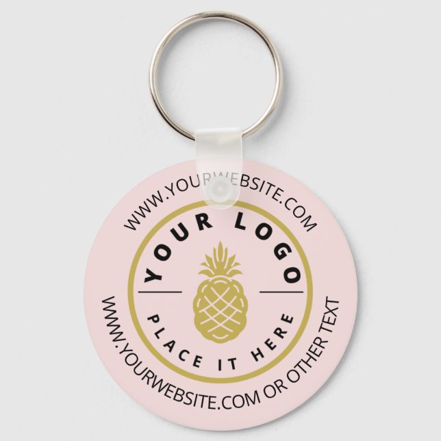 Porte-clés Texte du logo promotionnel personnalisé simple ros (Recto)