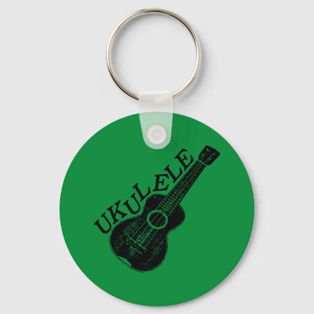 Porte-clés Texte Et Image Ukulele (Verso)