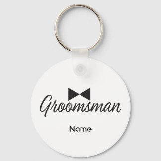 Porte-clés Texte Groomsman et cravate Bow