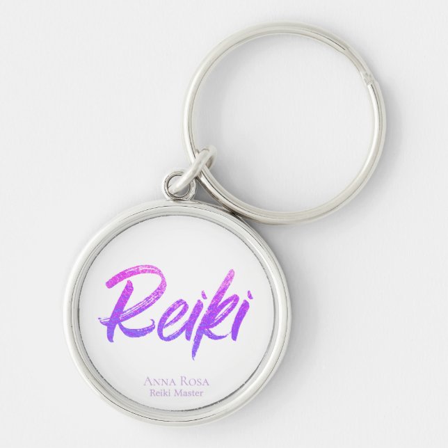 Porte-clés Texte iridescent de guérisseur d'énergie de Reiki (Devant)