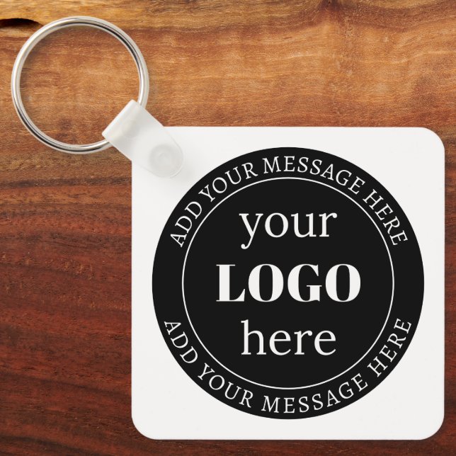 Porte-clés Texte modifiable et votre logo ou autre conception (Recto)