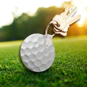 Porte-clés Texture de balle de golf blanche gaufree