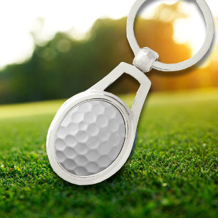 Porte-clés Texture de balle de golf blanche gaufree