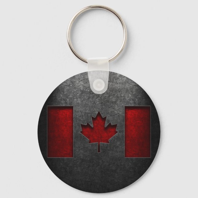 Porte-clés Texture de la pierre du drapeau canadien (Recto)