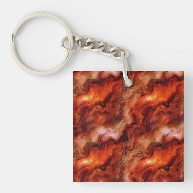 Porte-clés Texture dynamique et fluide aux teintes dorées (Devant)