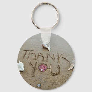 Porte-clés Thank you in the sand shells & beach