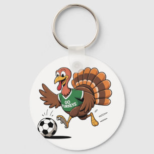 Porte-clés Thanksgiving Soccer de football Turquie Gobbler
