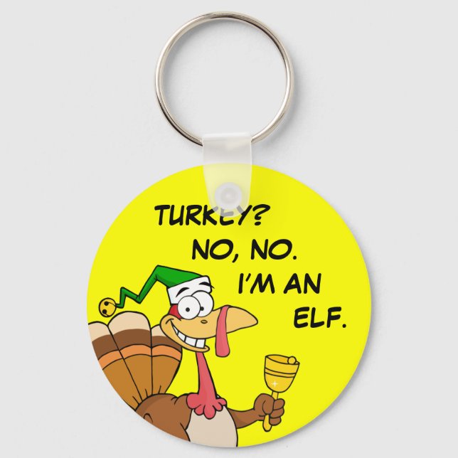 Porte-clés Thanksgiving Turquie Drôle déguisement pour Noël (Recto)