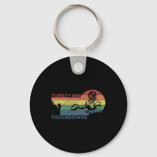 Porte-clés Thanksgiving Vintage Retro Turquie et Touchdowns F