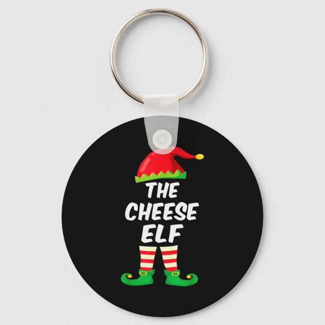 Porte-clés The Cheese Elf Family Matching Funny Christmas Cos (Recto)