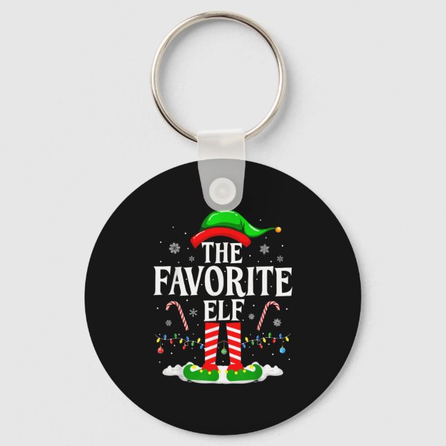 Porte-clés The Favorite Elf Funny Xmas Matching Family Christ (Recto)