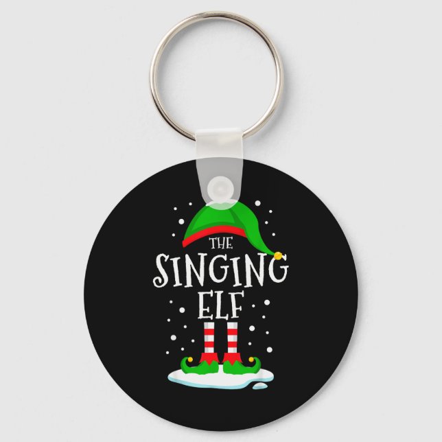Porte-clés The Singing Elf Christmas Family Matching Xmas Sin (Recto)