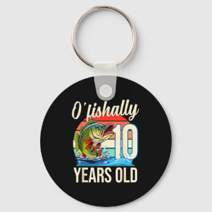 Porte-clés Thème d'anniversaire de pêche O'fishally 10 ans