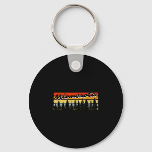 Porte-clés Thème de cabine de forêt de Minnesota Souvenir de