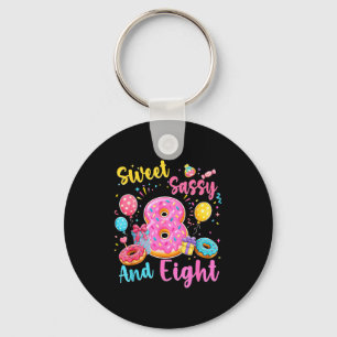 Porte-clés Thème de donut sucré pour le 8ème anniversaire de