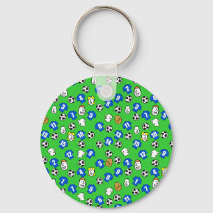 Porte-clés Thème de football avec chemises en bleu