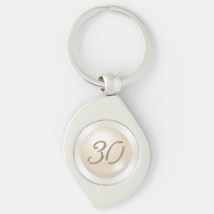 Porte-clés Thème de la Perle 30e anniversaire Cadeau, cadeau