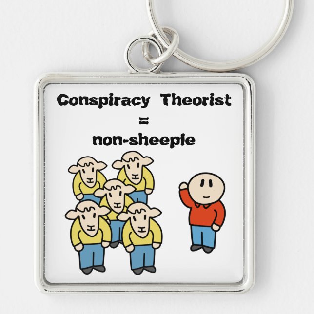 Porte-clés Théoriste de la conspiration = non-mouton (Devant)