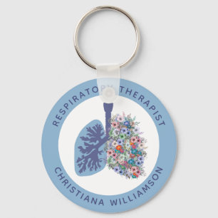 Porte-clés Thérapeute respiratoire personnalisée Poumons flor