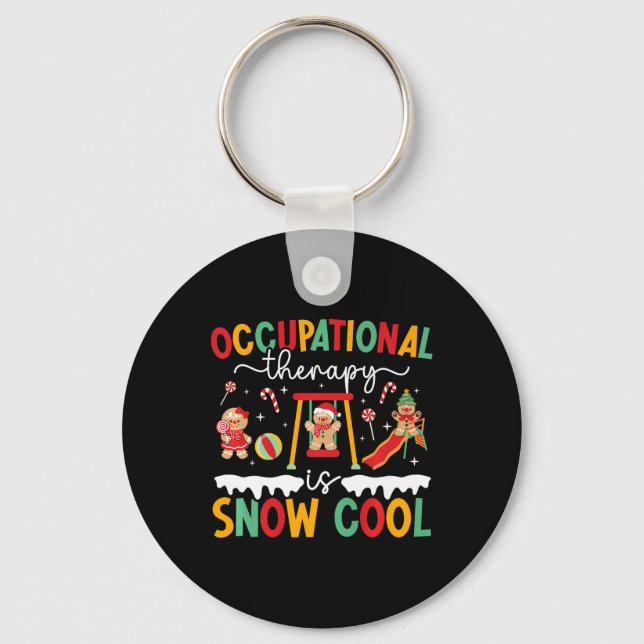 Porte-clés Thérapie professionnelle amusante Travail de Noël (Recto)